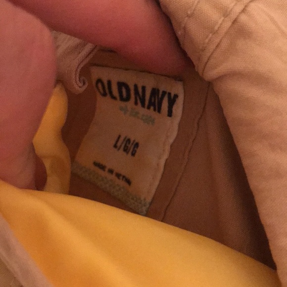 Old navy 2 in 1 jacket. Tan yellow hood pockets zipper Sz L removable - Picture 13 of 13